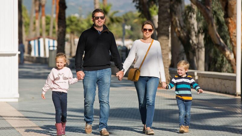 Amy and Ross Duggan with their children, Katie and Cian, in San Pedro, close to Marbella. Photograph: Solarpix.com