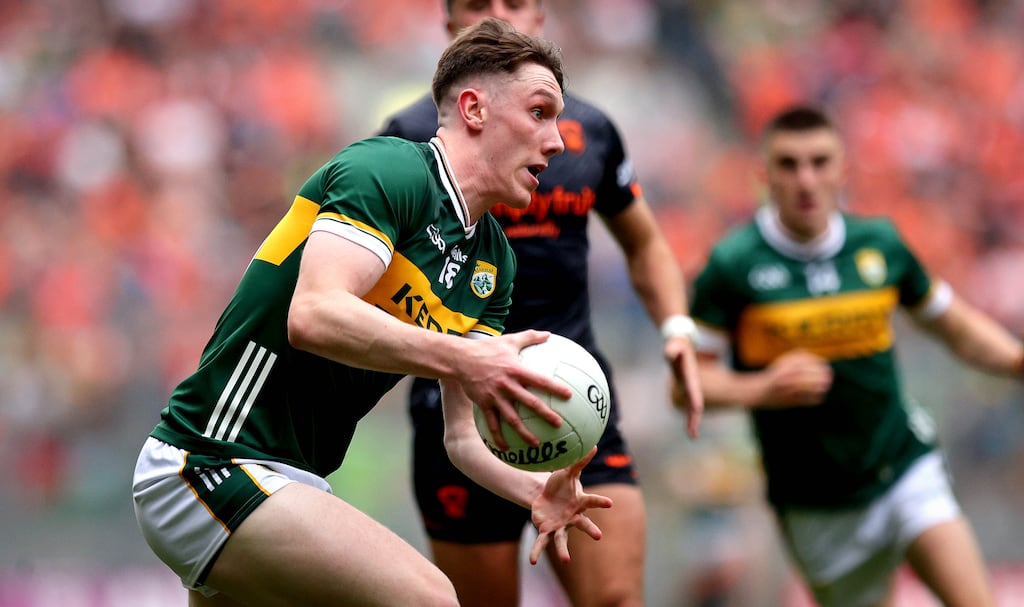 Kerry's Cillian Burke was namechecked by the county board chairman as one of two players who went to the AFL under rookie contracts. Photograph: Ryan Byrne/Inpho