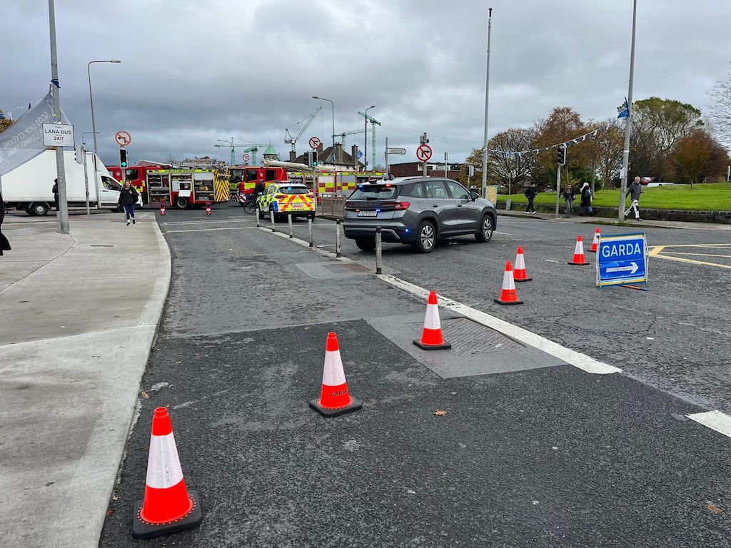 Scene of the collision incident at Dolphin's Barn, Dublin. Photograph: Calm Crumlin Road Campaign group.