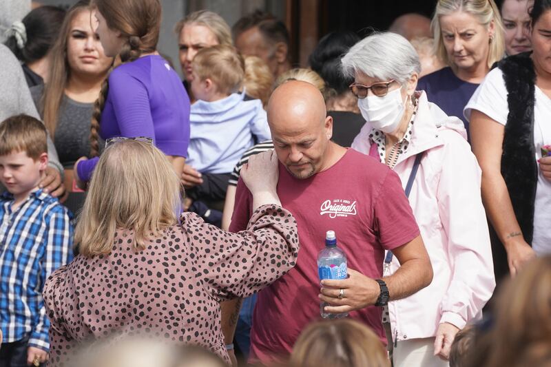 Thomas O'Reilly's brother Michael leaves St John the Baptist Church in Cashel after the vigil. Photograph: Brian Lawless/PA Wire