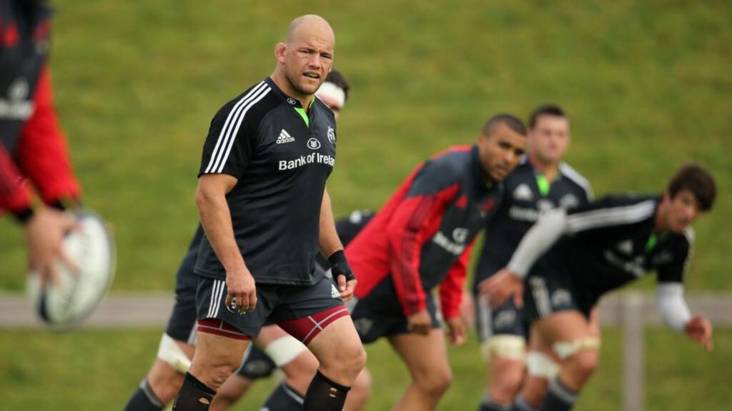 BJ Bothain Munster line-up to face Saracens on Friday. Photograph: Cathal Noonan / Inpho
