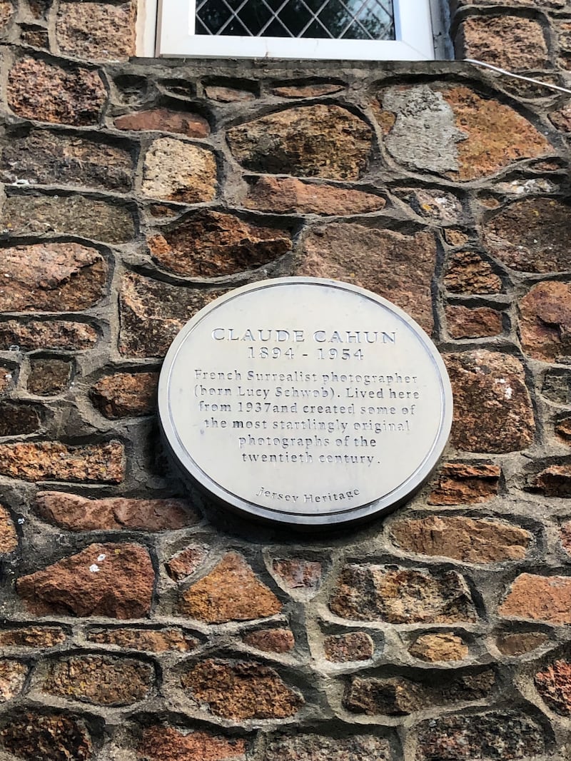 A heritage plaque celebrates surrealist Claude Cahun in Jersey.