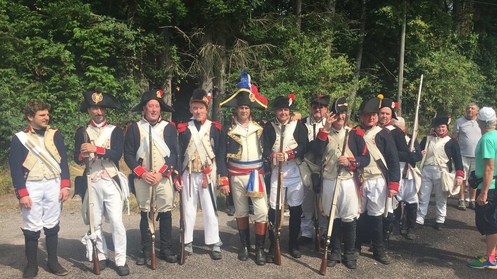 Remembering Gen Humbert (centre in big hat) and troops in a re-enactment at his home in Saint-Nabord last month.