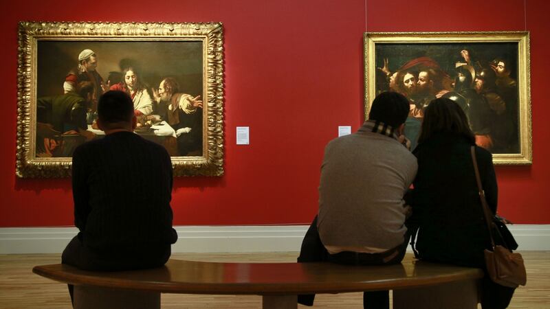 Vistors at the ‘Beyond Caravaggio’ exhibition at the National Gallery of Ireland, the most visited free attraction in Ireland in 2017. Photograph Nick Bradshaw