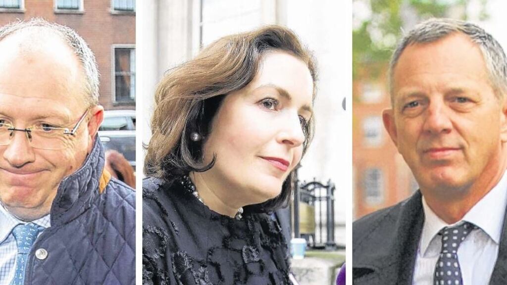 L-R: Permanent TSB chief executive Jeremy Masding, incoming Bank of Ireland chief executive Francesca McDonagh and KBC chief executive Wim VerBraeken. Photograph: Collins and Rollingnews.ie