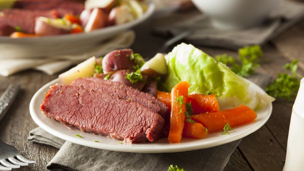 Homemade corned beef and cabbage: as Irish as Irish can be? Photograph: Getty Images/iStockphoto