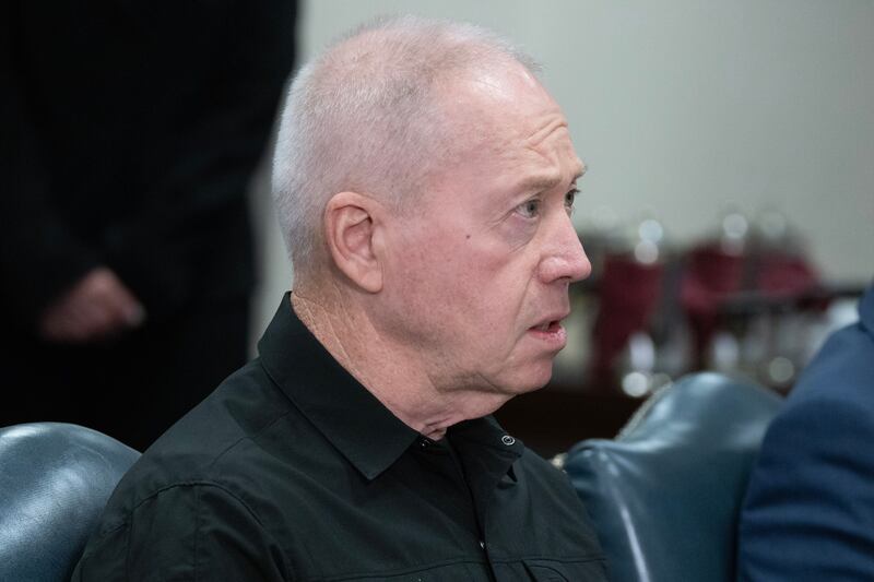 Israeli defense minister Yoav Gallant at the Pentagon in Arlington, Virginia, US, on Tuesday. Photograph: Michael Reynolds/EPA-EFE