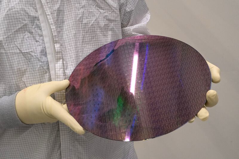 Intel 18A Panther Lake wafer is the centrepiece of the company's comeback hopes. Photograph: Loren Elliott/The New York Times