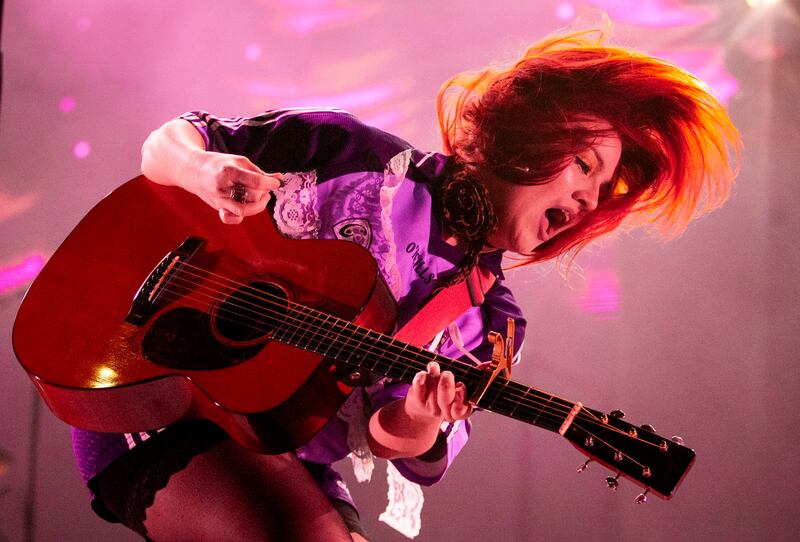 CMAT on stage at Fairview Park, Dublin. Photograph: Tom Honan