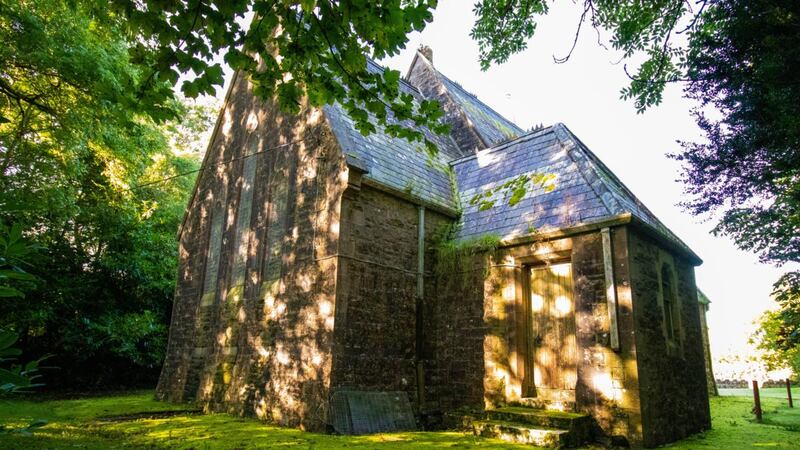 St Nicholas’s Church in Moyliskar, close to Mullingar: retains wonderful ornate stained-glass windows, gothic doors, a belfry and an ornately tiled floor.