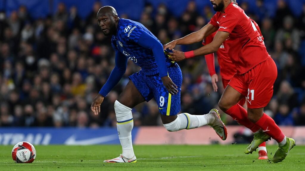Romelu Lukaku: back in favour with manager Tuchel and scored his eighth goal of the season in Chelsea’s FA Cup victory over Chesterfield at Stamford Bridge. Photograph: Justin Setterfield/Getty Images