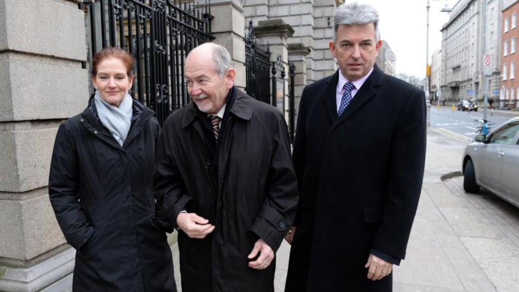 Head of the Garda Inspectorate Bob Olson (centre) and Deputy Chief Inspectors Mark Toland and Debra Kirby outside Leinster House. The Garda Inspectorate told the Joint Oireachtas Committee on Justice that gardaí lack powers to arrest those who breach bail. File photograph: Eric Luke/The Irish Times