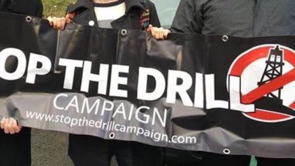 The Stop the Drill campaign group is opposing a controversial borehole to search for oil and gas in the area, saying it is part of the catchment for a reservoir supplying water to homes in Belfast and Carrick