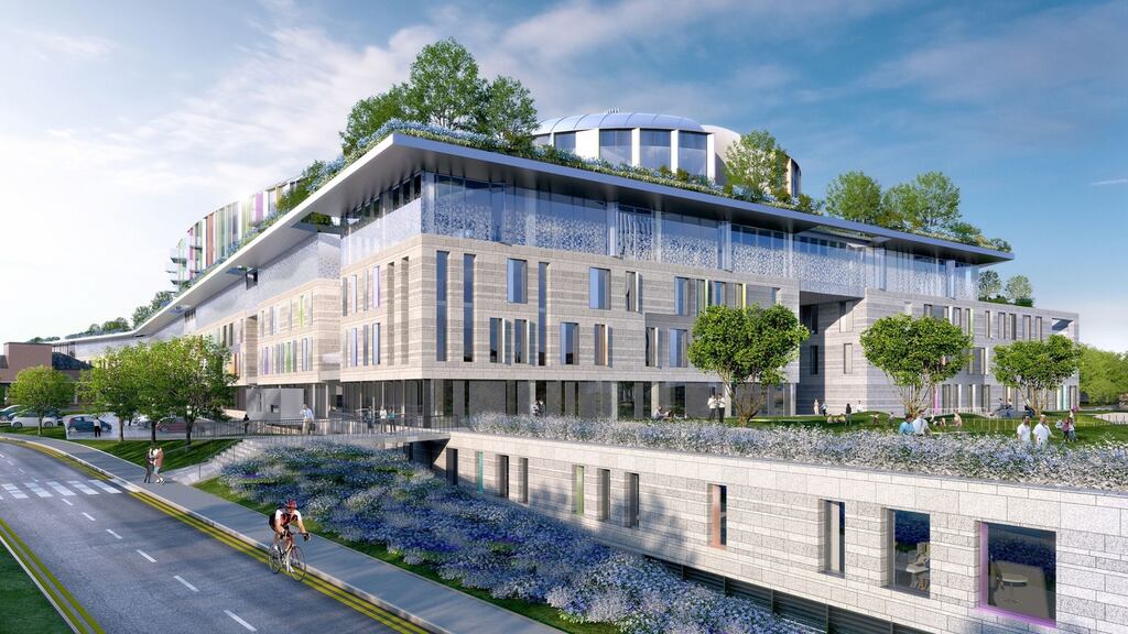 Artist’s impression of the structure to be built as the national children’s hospital at the St James’s site in Rialto, Dublin. Image: Children’s Hospital Group/PA