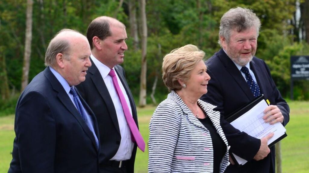 Dr James Reilly and other Cabinet members arriving at Lissadell House on Wednesday. Photograph: Dara Mac Dónaill/The Irish Times