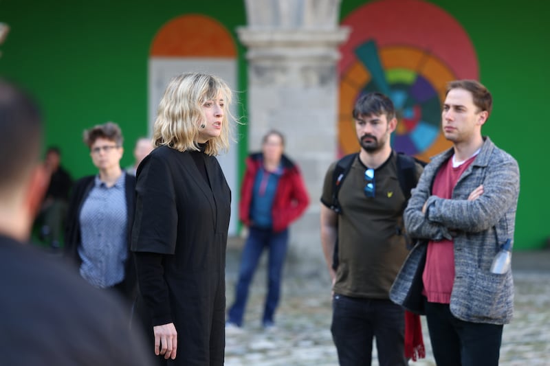 Rosie Middleton, mezzo-soprano, performing in The Wernicke’s Area. Photograph: Dara Mac Dónaill