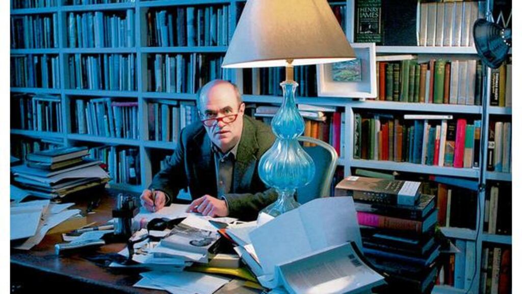 Writer Colm Tóibín at work yesterday in his Dublin home. His sixth novel Brooklyn, for which he has won the Costa Fiction Award, was well reviewed and also featured strongly in many of last year's literary round-ups. Photograph: Bryan O'Brien