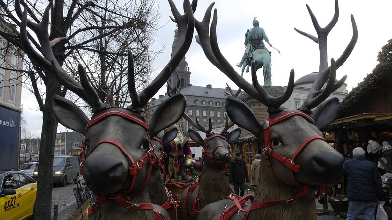 The Christmas market at Hojbroplads in Copenhagen. Photograph: Francis Joseph Dean/Deanpictures
