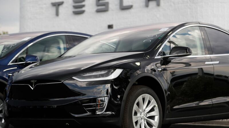 A 2018 Tesla Model X electric car.
