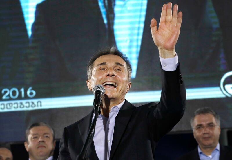 Former Georgian prime minister Bidzina Ivanishvili echoes a Kremlin narrative by accusing the West of using Ukraine as a proxy to fight Russia. Photograph: Sergei Grits/AP/PA