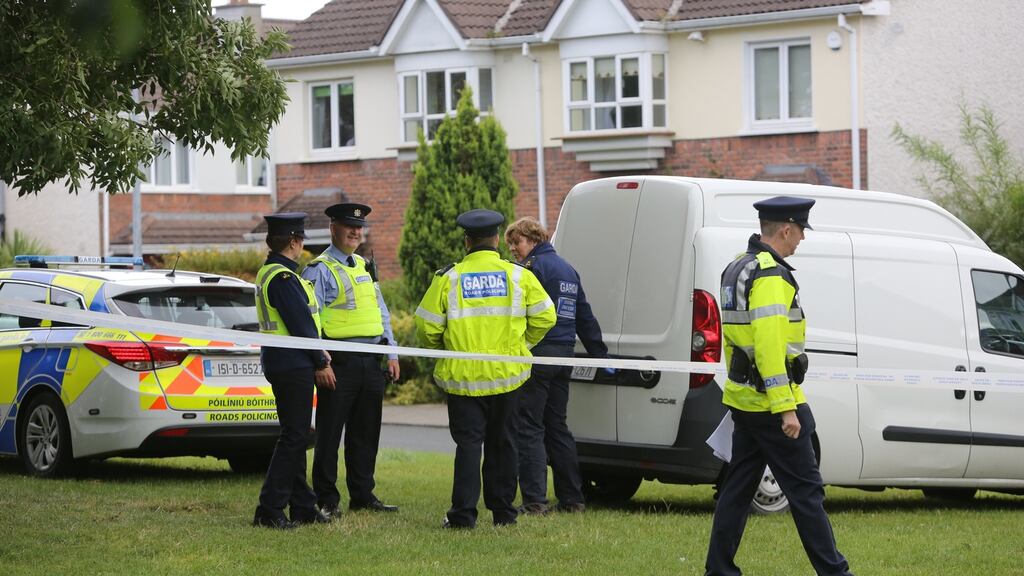 Garda at the scene of a shooting at Griffeen Glen Park, Lucan last month. Photograph: Gareth Chaney/Collins Photos