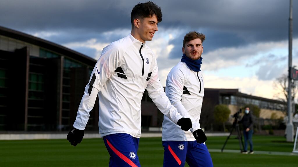 Kai Havertz and Timo Werner: two of Chelsea’s high-profile and costly signings in 2020. Photograph: Darren Walsh/Chelsea FC via Getty Images