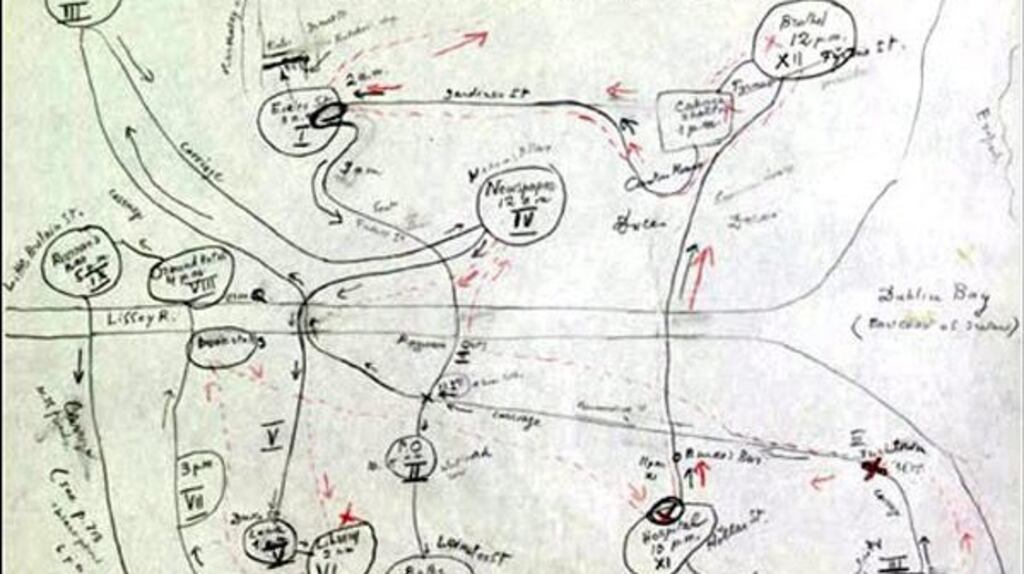 Vladimir Nabokov’s map of ‘Ulysses’