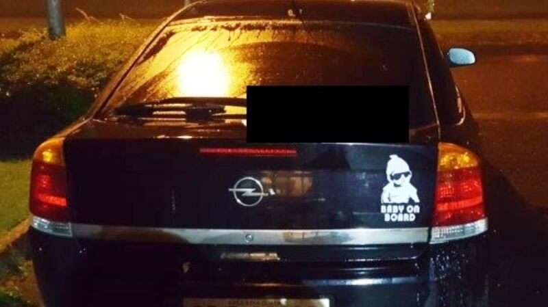 The Opel Vectra that was stolen this morning. Photograph: Garda Press Office