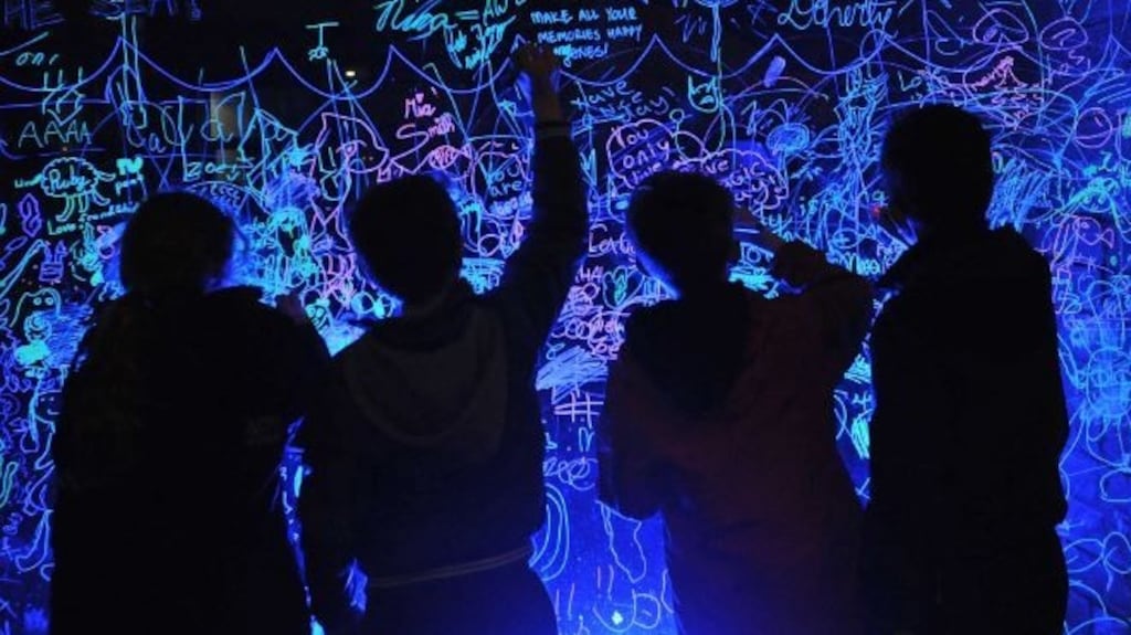 Getting their glow on at Glow in Smithfield, a free family event in Dublin city centre on Saturday