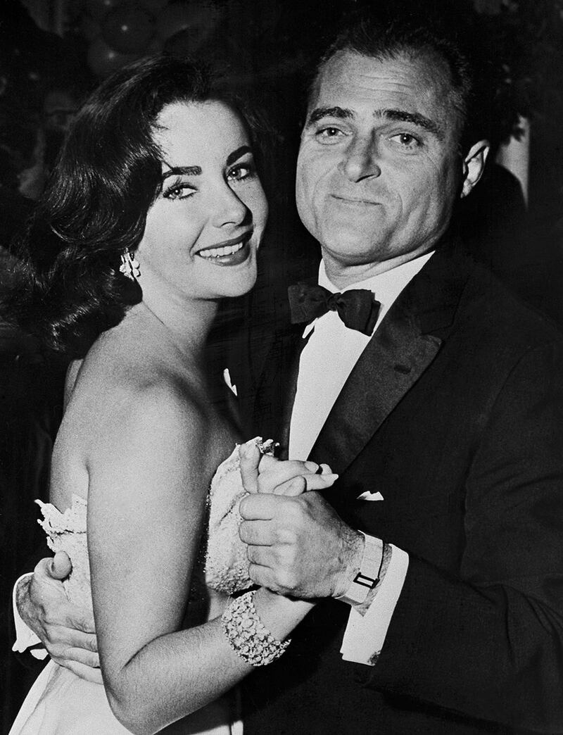 Elizabeth Taylor presumed to be wearing the bracelet which is currently for sale through Ross's Auctions in Belfast