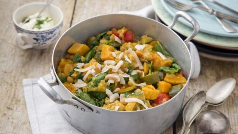 Eunice Power’s spiced chickpea, sweet potato and spinach stew