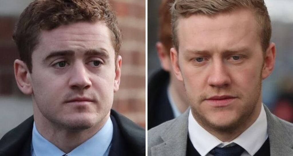 Rugby players Paddy Jackson (left) and Stuart Olding have had their contracts revoked by Ulster Rugby and the IRFU. File photograph: Niall Carson/PA Wire