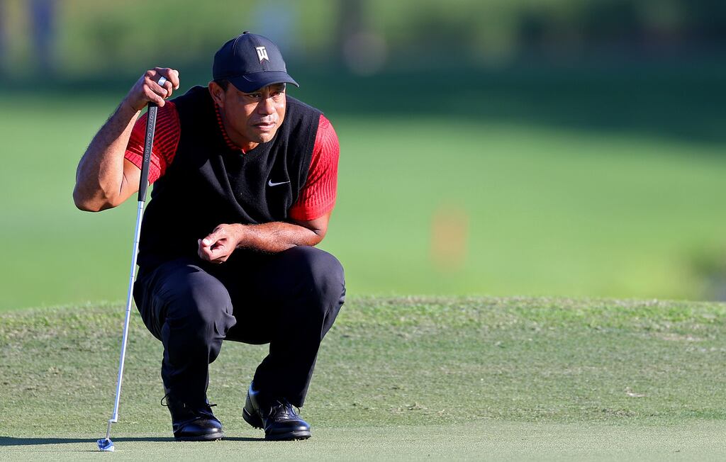 Tiger Woods playing in the PNC Championship at Ritz-Carlton Golf Club in Orlando, Florida. Photograph: Mike Ehrmann/Getty