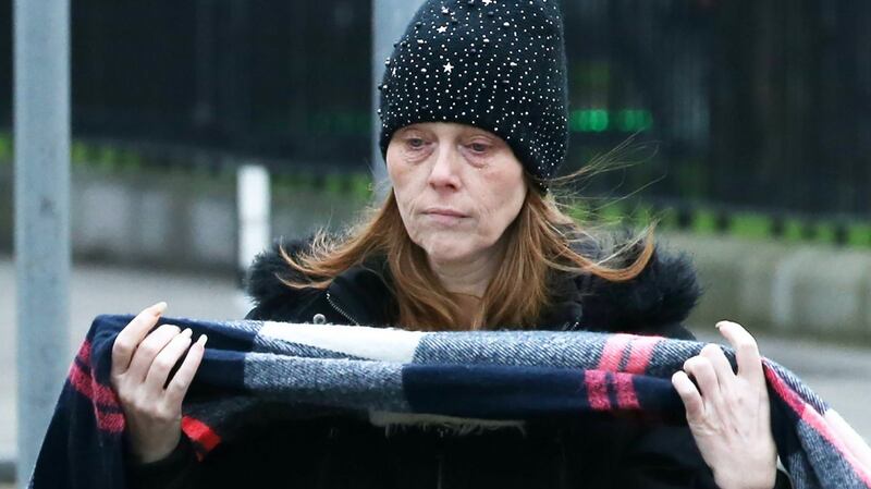 Louise O’Connor is pictured arriving at the Central Criminal Court during the trial over her mother’s murder. Photograph: Collins Courts.