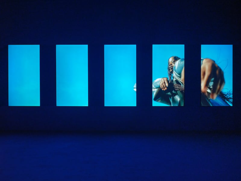Chorus in Rememory of Flight by Julianknxx, installation view, Barbican Art Gallery. Photograph: Eva Herzog/Barbican Art Gallery