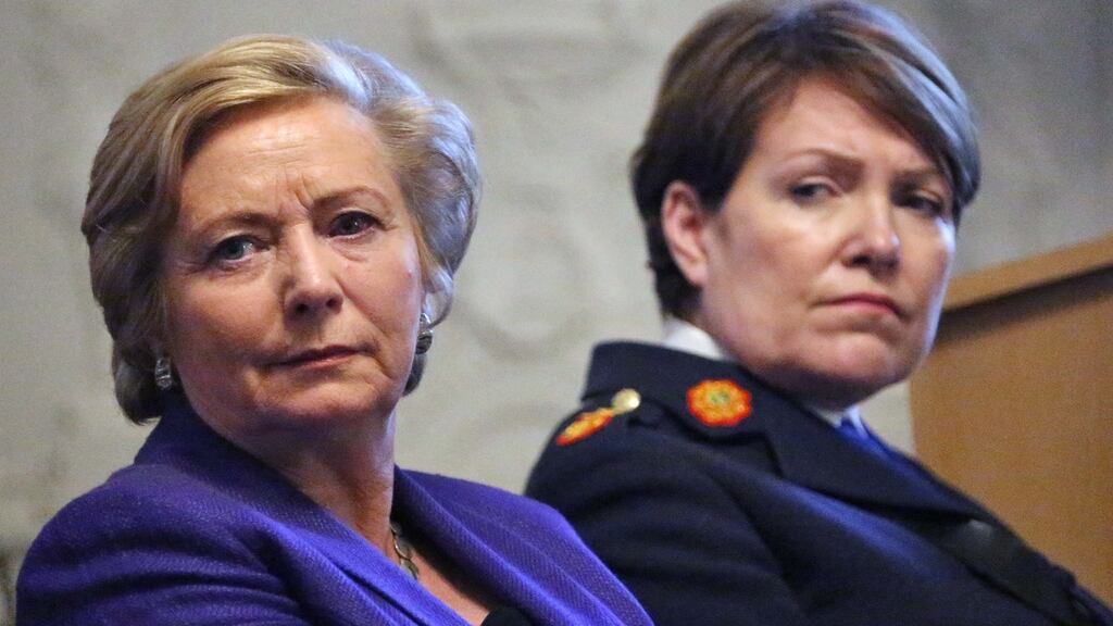 Hacked off: Minister for Justice Frances Fitzgerald and Garda Commissioner Nóirín O’Sullivan. Apparently the Government has no policy on the use of secure, encrypted email and messaging services. Photograph: Colin Keegan/Collins