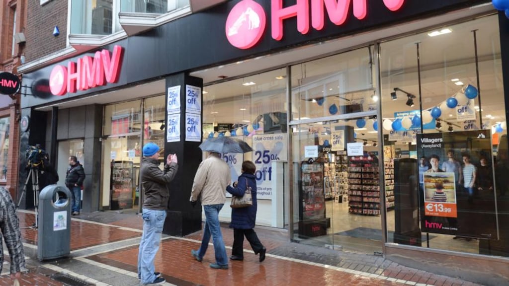 HMV on Grafton
Henry
Street, Dublin, when it closed down in February. Four stores, though not this one, will reopen early next month. Photograph: Alan Betson