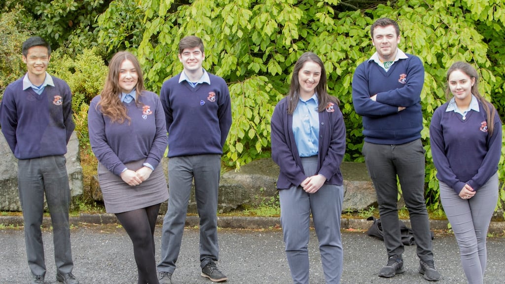 Carndonagh Community School students EJ Gibbons, Tara Kelly, Dylan Donegan, Sarah Monagle, Callum Doherty and Jade Simpson who will be sharing their Leaving Cert highs and lows. Photograph: North West Newspix