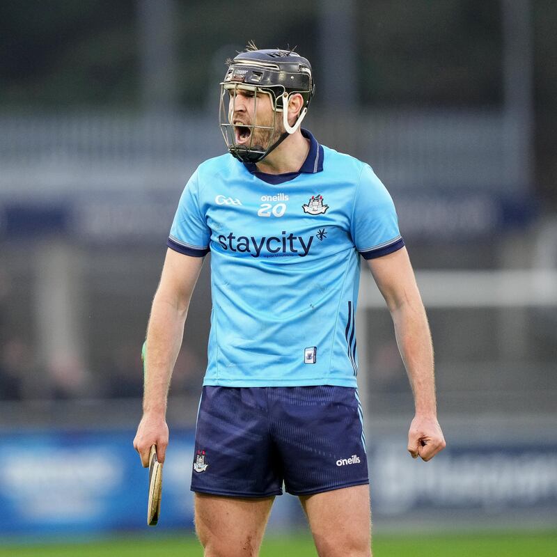 Ronan Hayes celebrates Dublin's win over Offaly at Parnell Park. Photograph: James Lawlor/Inpho