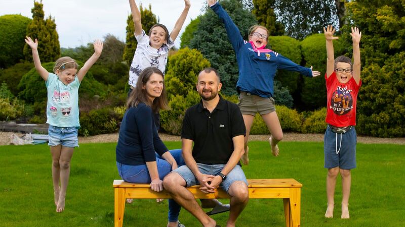 The Robbins family: Tess and Guy  with their children.  Photograph: Patrick Browne