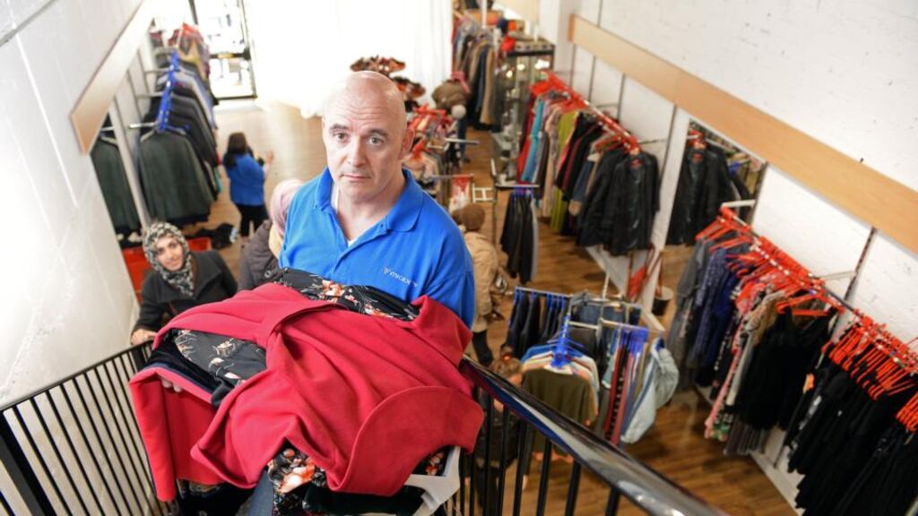 Conor Pope working at St Vincent de Paul shop at George’s street Upper, Dublin. Photograph: Eric Luke / THE IRISH TIMES