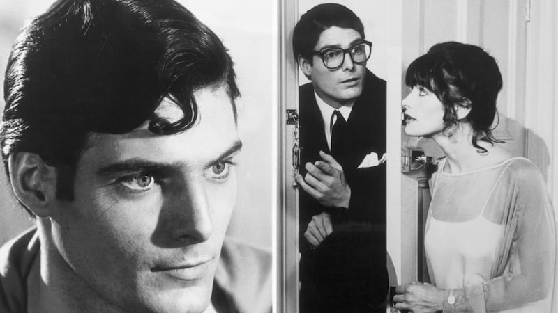 Actor Christopher Reeve as Superman (left) and as Clark Kent (right) with Lois Lane, played by Margot Kidder, in the 1978 film Superman: The Movie. Photograph: AFP/Getty Images