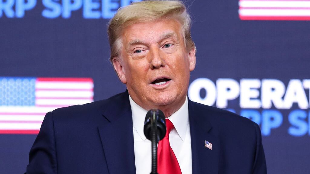 US president Donald Trump posted an article thanking his sister for supporting him online. It was prompted by an account set up by a 21-year-old from Pennsylvania. Photograph: Oliver Contreras/EPA