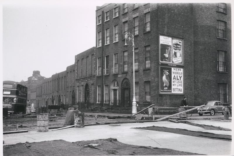 Middle Gardiner Street Corner with advertisements, courtesy Irish Architectural Archive