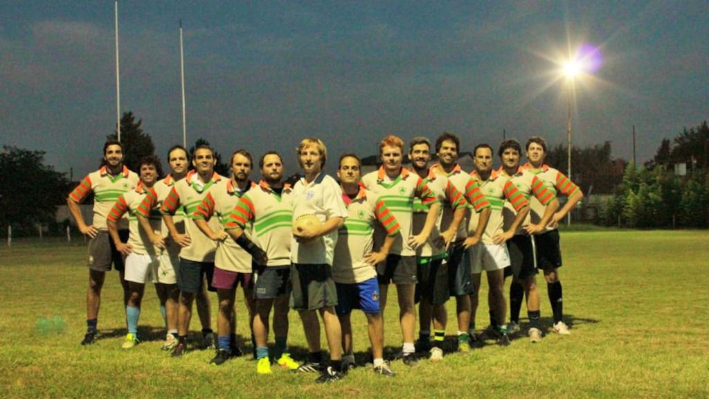 Michael Connery and his Argentina Gaelic football team
