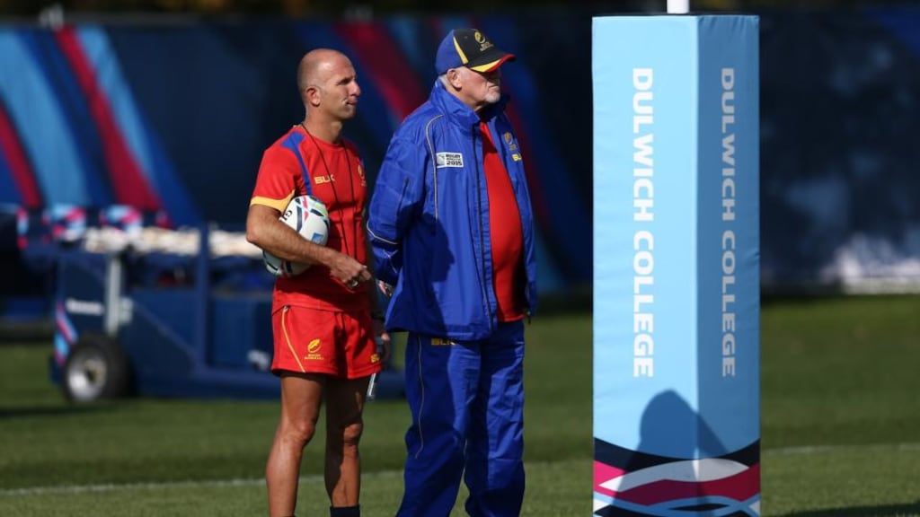 Romania’s Welsh head coach Lynn Howells at a training session in London: “We have to hope our players weather France and are still standing for Ireland.” Photograph: Justin Tallis/AFP/Getty Images