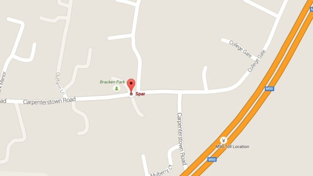 The location of the Spar outlet in Carpenters Town, in Castleknock, west Dublin. Image Google Maps