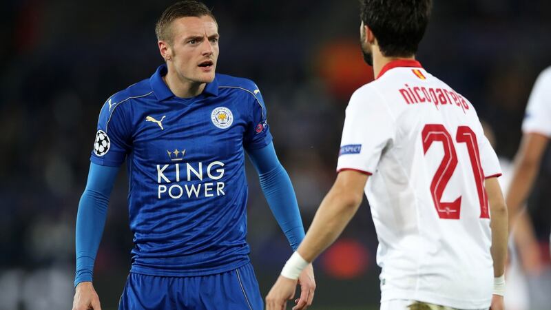 Vardy had another spat with Nicolas Pareja. Photo: Nick Potts/PA Wire