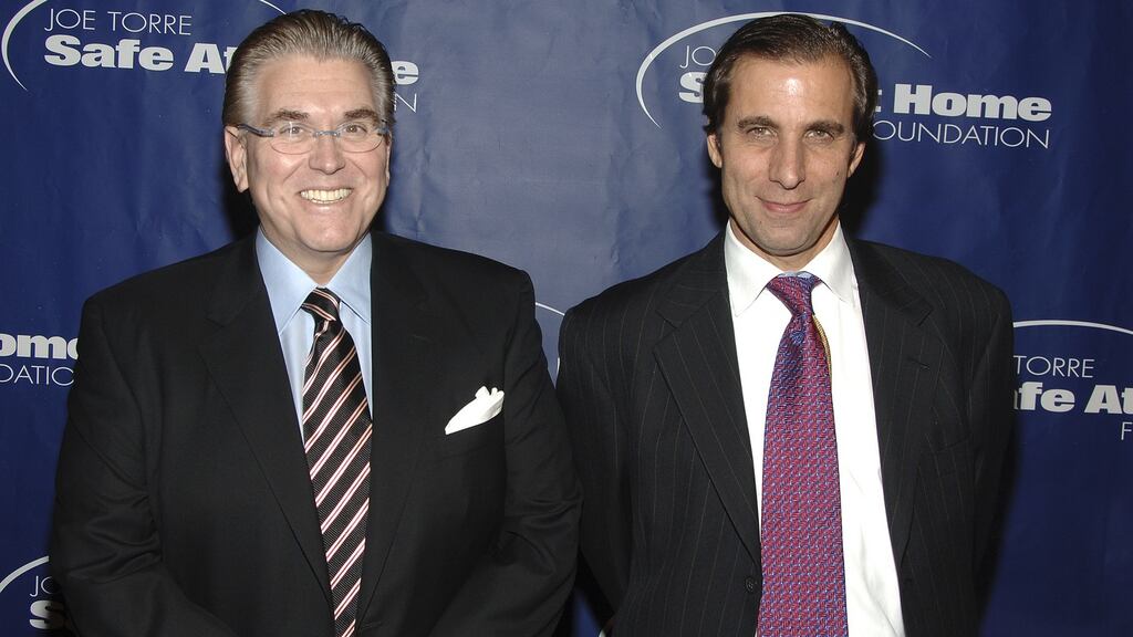 Mike Francesa (left) and Chris Russo: their relationship is to be the subject of a forthcoming ESPN documentary. Photograph: Andrew H Walker/Getty Images
