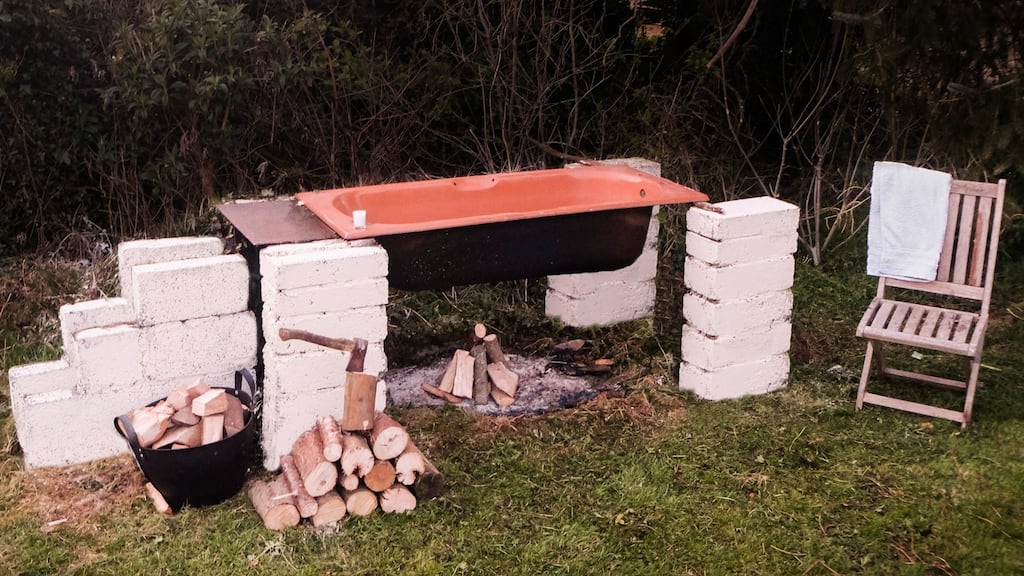 Home-made hot tub heaven: Stephen’s Starr’s impressive DIY creation in the garden of his family home in Tipperary, which he built for less than €100.